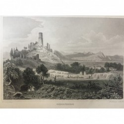 Bad Godesberg, Gesamtansicht - Stahlstich, 1847
