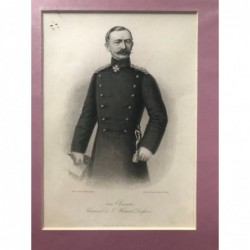 von Obernitz, Commandant  d. K. Württemb. Division - Stahlstich, 1880