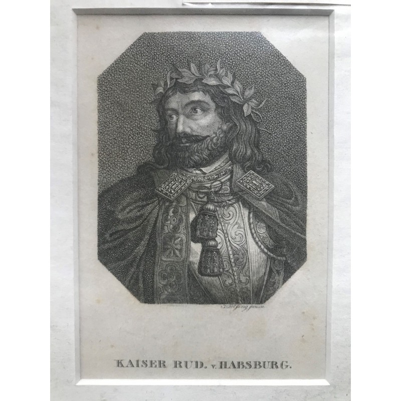 Kaiser Rud. v. Habsburg - Punktierstich, 1850