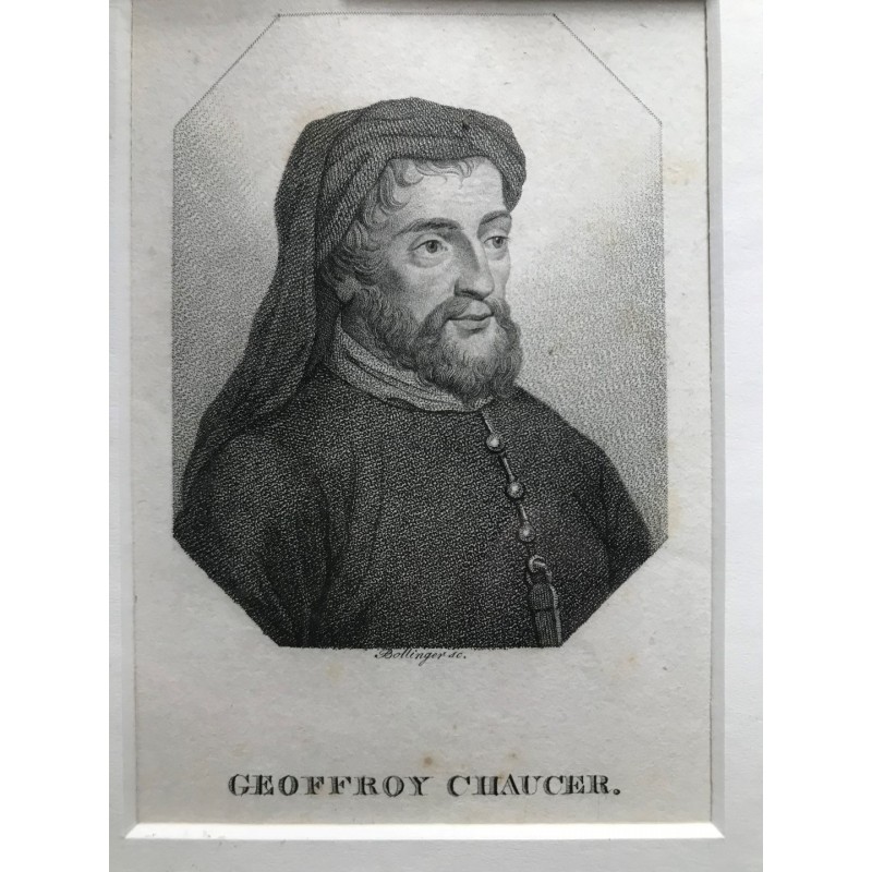 Geoffroy Chaucer - Punktierstich, 1850