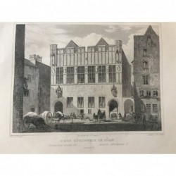 Köln, Gesamtansicht: Haus Gürzenich in Cöln - Stahlstich, 1847