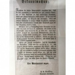 Mainz, Anschaffung von Vorräten zur Versorgung der Bevölkerung - Buchdruck, 1792