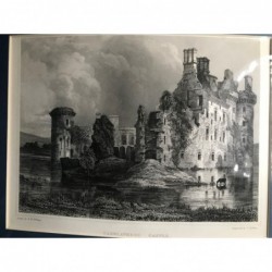 Caerlaveroc Castle - Stahlstich, 1850