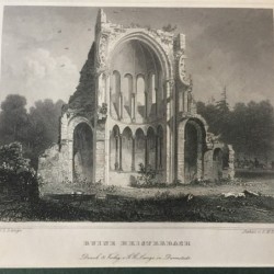 Heisterbach, Gesamtansicht: Ruine Heisterbach - Stahlstich, 1874