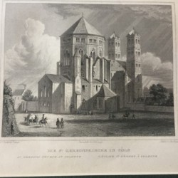 Köln, Gesamtansicht: Die St. Gereonskirche in Cöln - Stahlstich, 1847