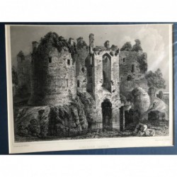 Dirleton Castle - Stahlstich, 1850