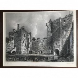 The Court Yard of Doune Castle - Stahlstich, 1850