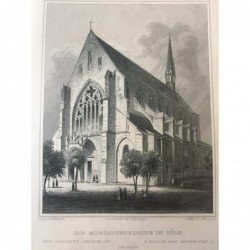 Köln, Gesamtansicht: Die Minoritenkirche in Cöln - Stahlstich, 1847