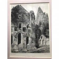 Dryburgh Abbey - Stahlstich, 1850