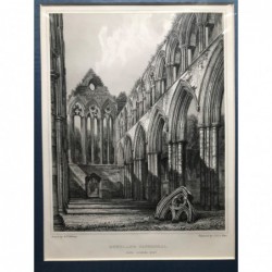 Dunblane Cathedral, Nave looking West - Stahlstich, 1850