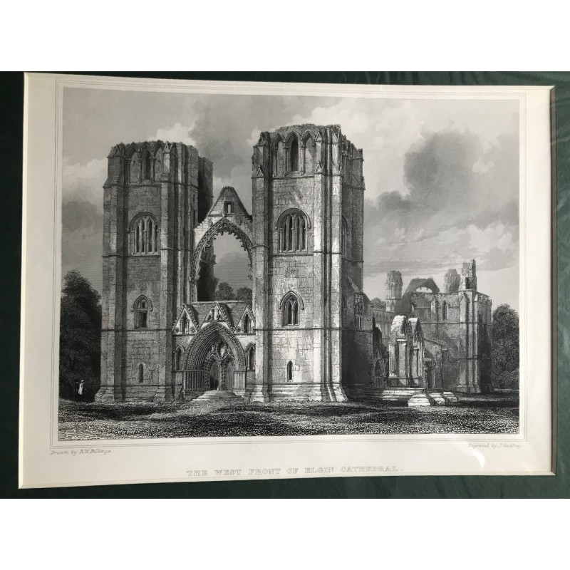 The west front of Elgin Cathedral - Stahlstich, 1850