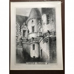 Castle Fraser, Aberdeenshire - Stahlstich, 1850