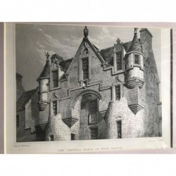 Fyvie Castle: The central Gable of... - Stahlstich, 1850