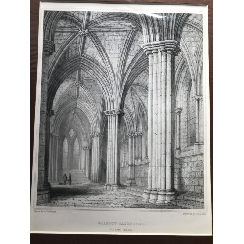 Glasgow Cathedral, the Lady Chapel - Stahlstich, 1850