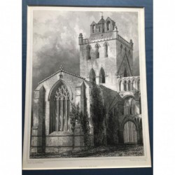Jedburgh, the Tower & North Transept - Stahlstich, 1850
