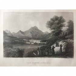 Admont, Gesamtansicht: Das Stift Admont - Stahlstich, 1857