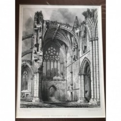 Melrose Abbey: South Transept of... - Stahlstich, 1850