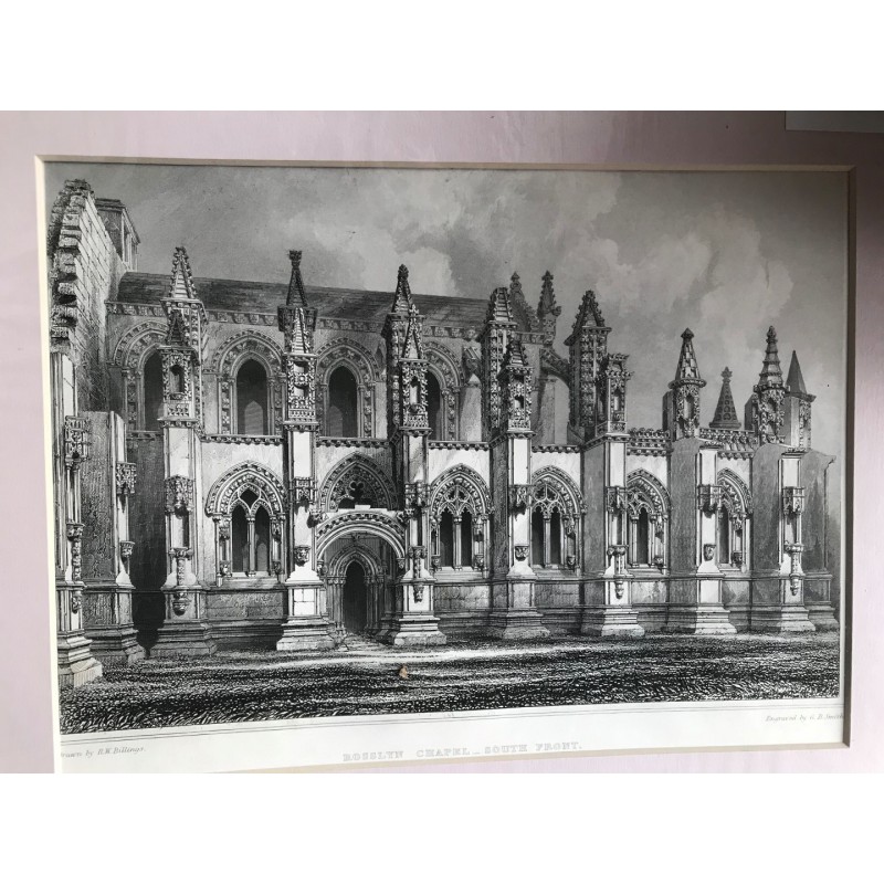 Rosslyn Chapel, South Front - Stahlstich, 1850