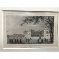 Würzburg, Ansicht der Residenz - Stahlstich, 1840