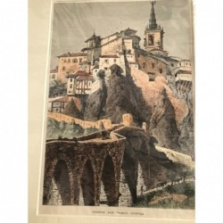 Cuenca, Ansicht - Holzstich, 1878