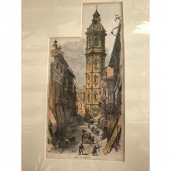 Valencia, Teilansicht - Holzstich, 1878