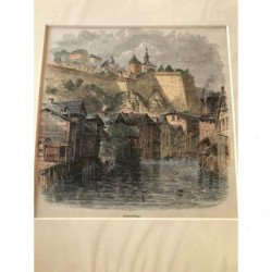 Luxemburg, Teilansicht - Holzstich, 1878