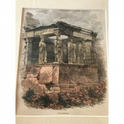 Athen, Teilansicht Erectheum - Holzstich, 1878