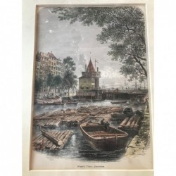 Amsterdam, Ansicht Weepersturm - Holzstich, 1878