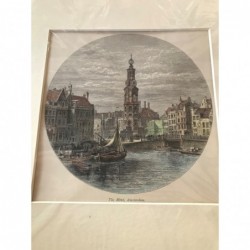 Amsterdam, Ansicht The Mint - Holzstich, 1878