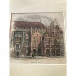 Haarlem, Ansicht Rathaus - Holzstich, 1878