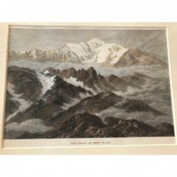 Mont Blanc, Ansicht - Holzstich, 1878