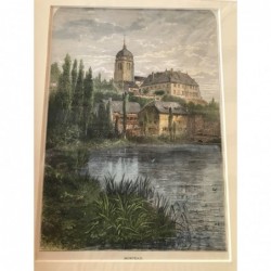 Morteau, Teilansicht - Holzstich, 1878