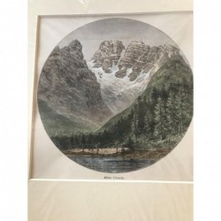 Monte Cristallo/ Dolom., Ansicht - Holzstich, 1878