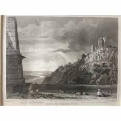 Drachenfels: Ansicht - Stahlstich, 1832