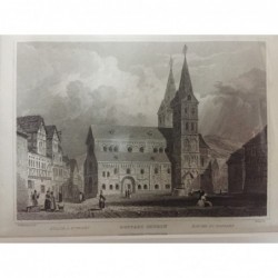 Boppard: Ansicht Kirche - Stahlstich, 1832