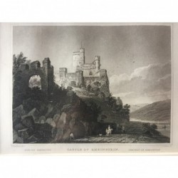 Rheinstein: Ansicht der Burg - Stahlstich, 1832