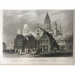 Mainz: Ansicht Dom - Stahlstich, 1832