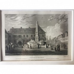 Mainz: Ansicht Neuer Brunnen - Stahlstich, 1832