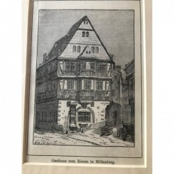 Miltenberg: Ans. Gasthaus zum Riesen - Holzstich, 1880