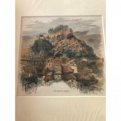 Lourdes: Teilansicht - Holzstich, 1878