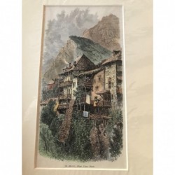 St. Michel:  Teilansicht - Holzstich, 1878