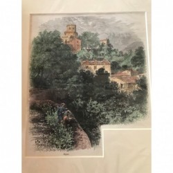 Royat: Teilansicht - Holzstich, 1878