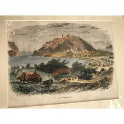 San Sebastian: Ansicht - Holzstich, 1878