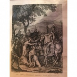 Die germannischen Frauen und Caracalla - Kupferstich, 1825