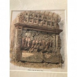 Rom: Detailansicht Titusbogen - Holzstich, 1878
