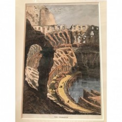 Rom: Detailansicht Colosseum - Holzstich, 1878