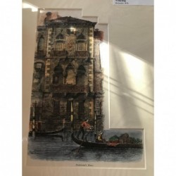 Venedig: Ansicht von Desdemonas Haus - Holzstich, 1878