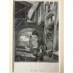 Rom: Ansicht Ghetto - Stahlstich, 1878