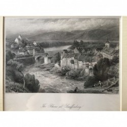 Laufenburg: Ansicht - Stahlstich, 1878