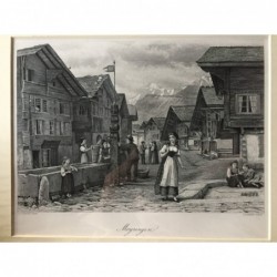 Meiringen: Ansicht - Stahlstich, 1878